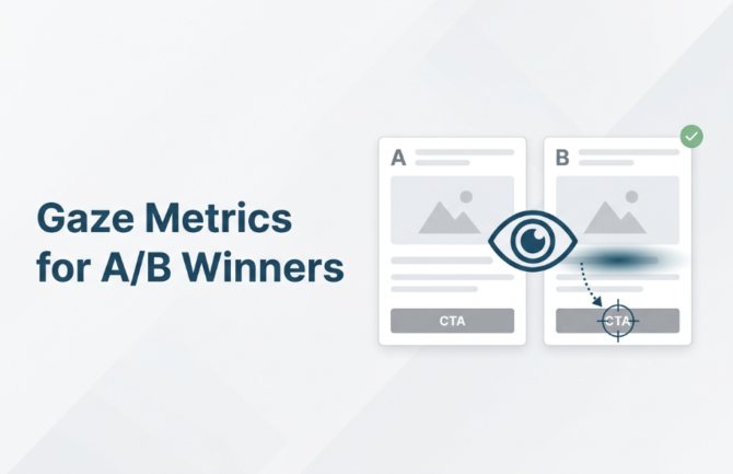Using Gaze Fixation Metrics to A/B Test Ad Creatives and Declare a Winner